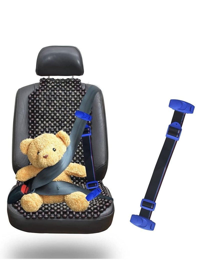 Seat Belt Adjuster for Kids, Seat Belt Clips Adjuster, Car Shoulder Neck Safety Positioner (Blue) - Image 1